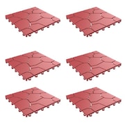 NATURE SPRING Patio and Deck Tiles, Interlocking Brick Look Flooring Pavers Weather Resistant, Anti Slip Square Mat 542251EZD